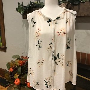Women's lucky brand button-down tank blouse XL